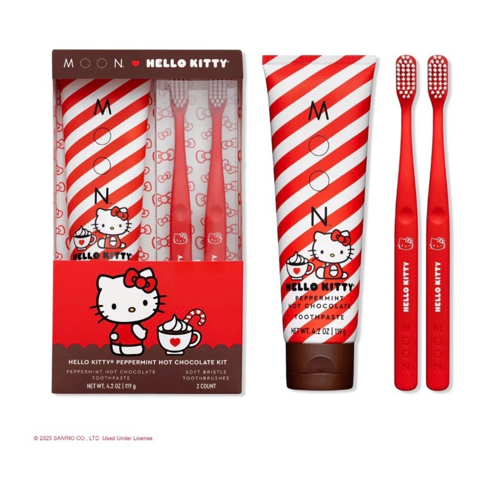 Hello Kitty Peppermint Toothpaste & Toothbrush Gift Set NEW!!❤️🤍